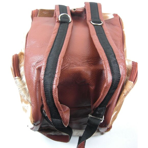 Luxury Real Cowhide Backpack for Women & Men – Hair-On Leather Cow Diaper Bag - Picture 2 of 7